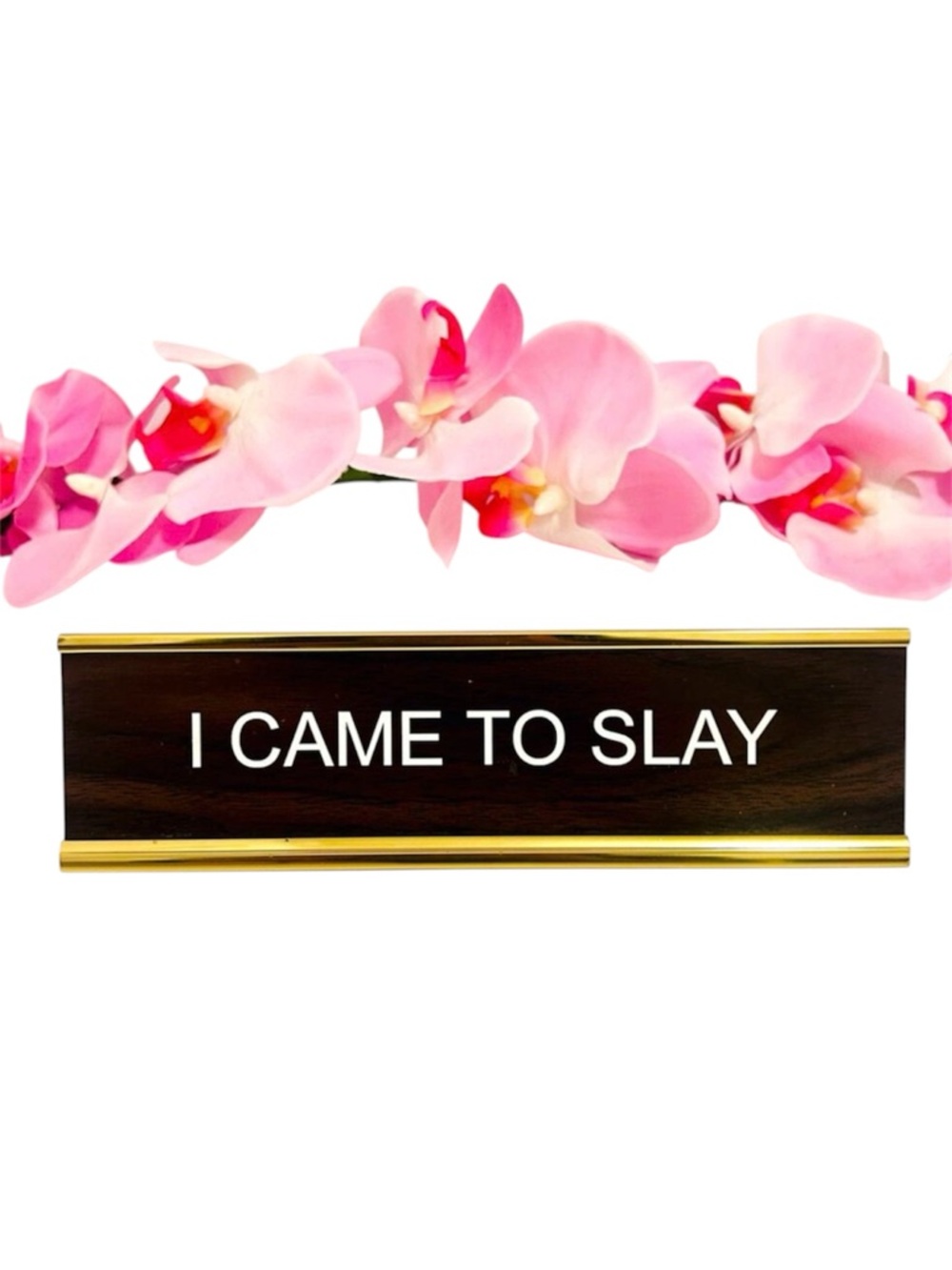 I Came To Slay Gold Desk Nameplate Decor